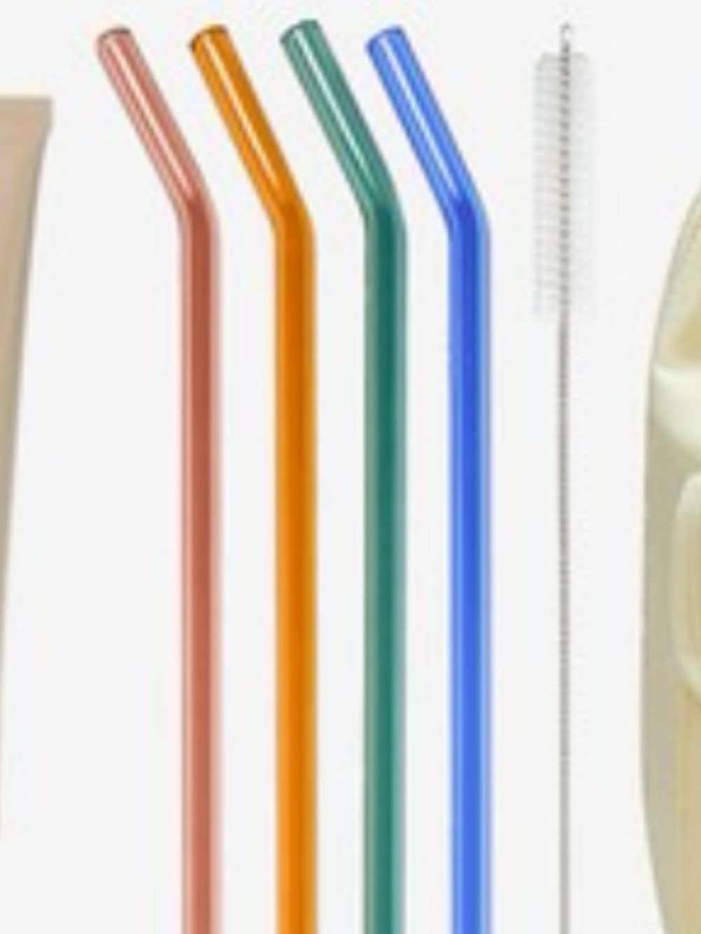 NWT Khen Multicolor Reusable Glass Straws Set